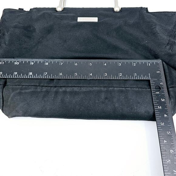 Krizia Black Plexi Bag Nylon Cloth Handbag Metal Handle Tote Bag - Picture 9 of 12